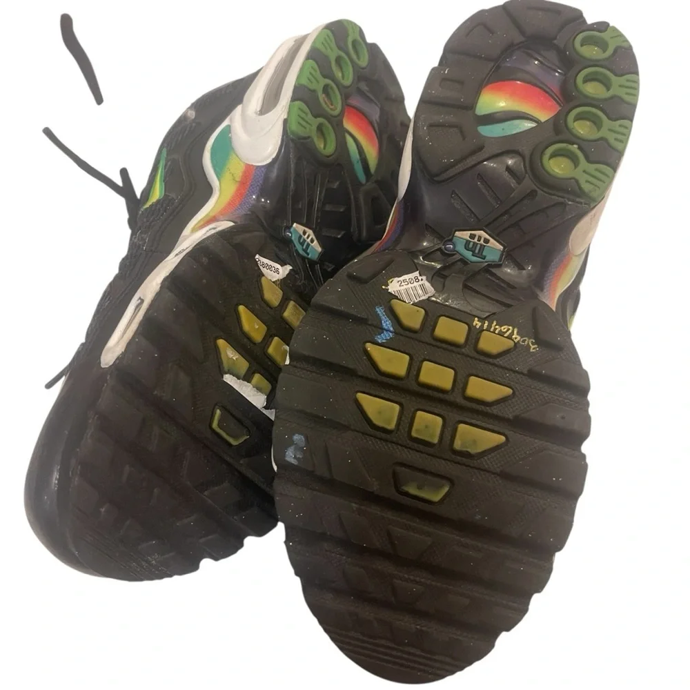 Big Kids Nike Air Max Black Rainbow Sneakers Shoes 6Y